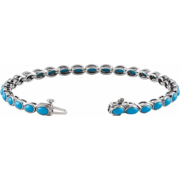 14K Natural Turquoise Line Bracelet
