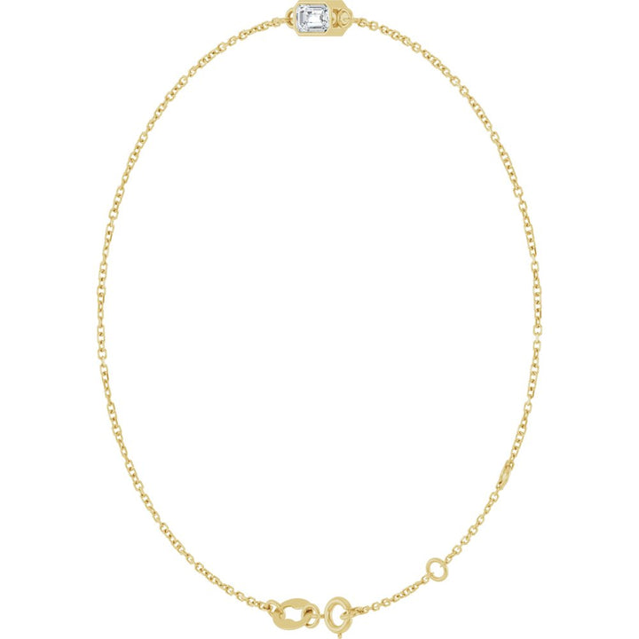 14K Emerald-Cut Bezel Diamond Bracelet