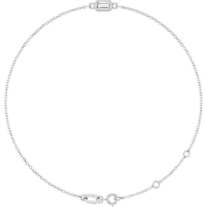 14K Emerald-Cut Bezel Diamond Bracelet