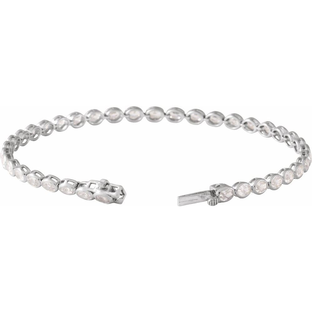14K 4 9/10 CTW Oval Lab Grown Diamond Line Bracelet
