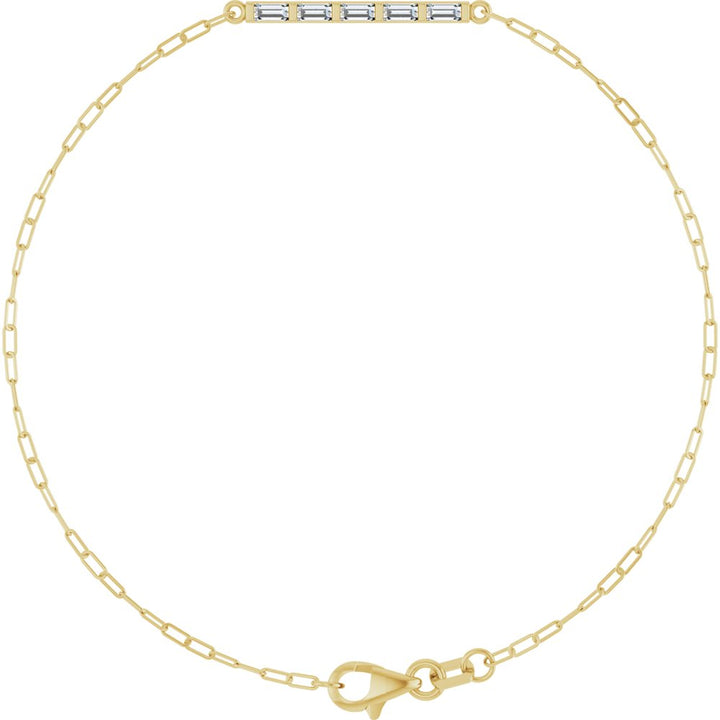 14K 1/3 CTW Natural Diamond Five-Stone Bar Link Bracelet