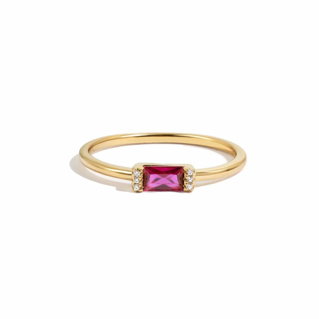 Baguette Birthstone Ring