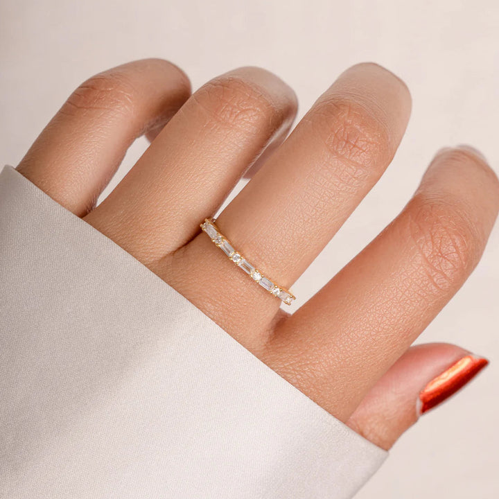 Baguette &amp; Round Stack Ring