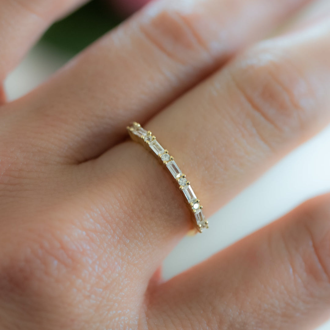 Baguette &amp; Round Stack Ring