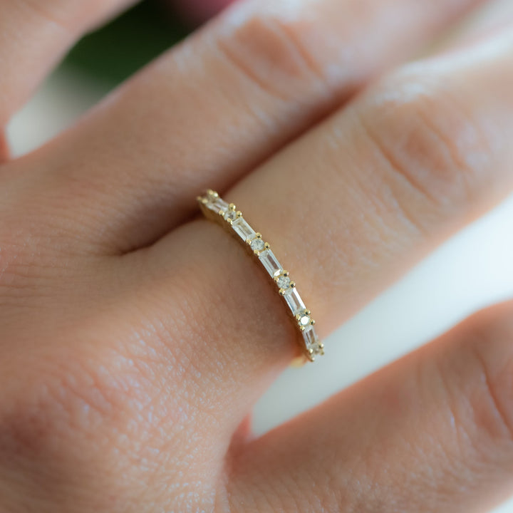 Baguette &amp; Round Stack Ring