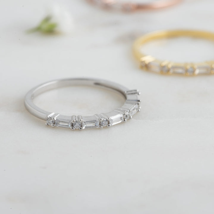 Baguette &amp; Round Stack Ring