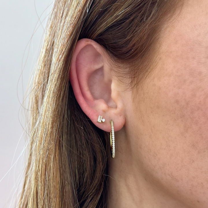 Baguette &amp; Round Stud