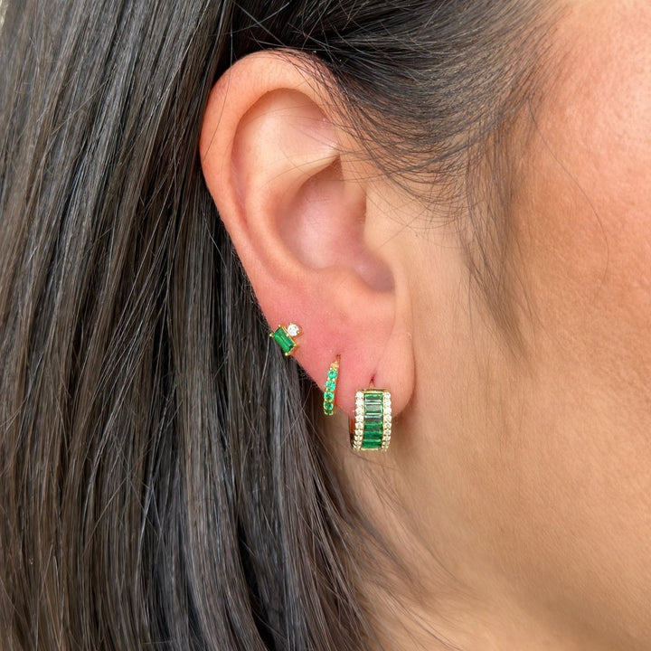 Baguette &amp; Round Stud
