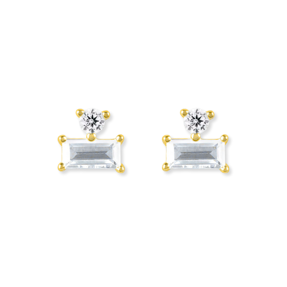 Baguette &amp; Round Stud