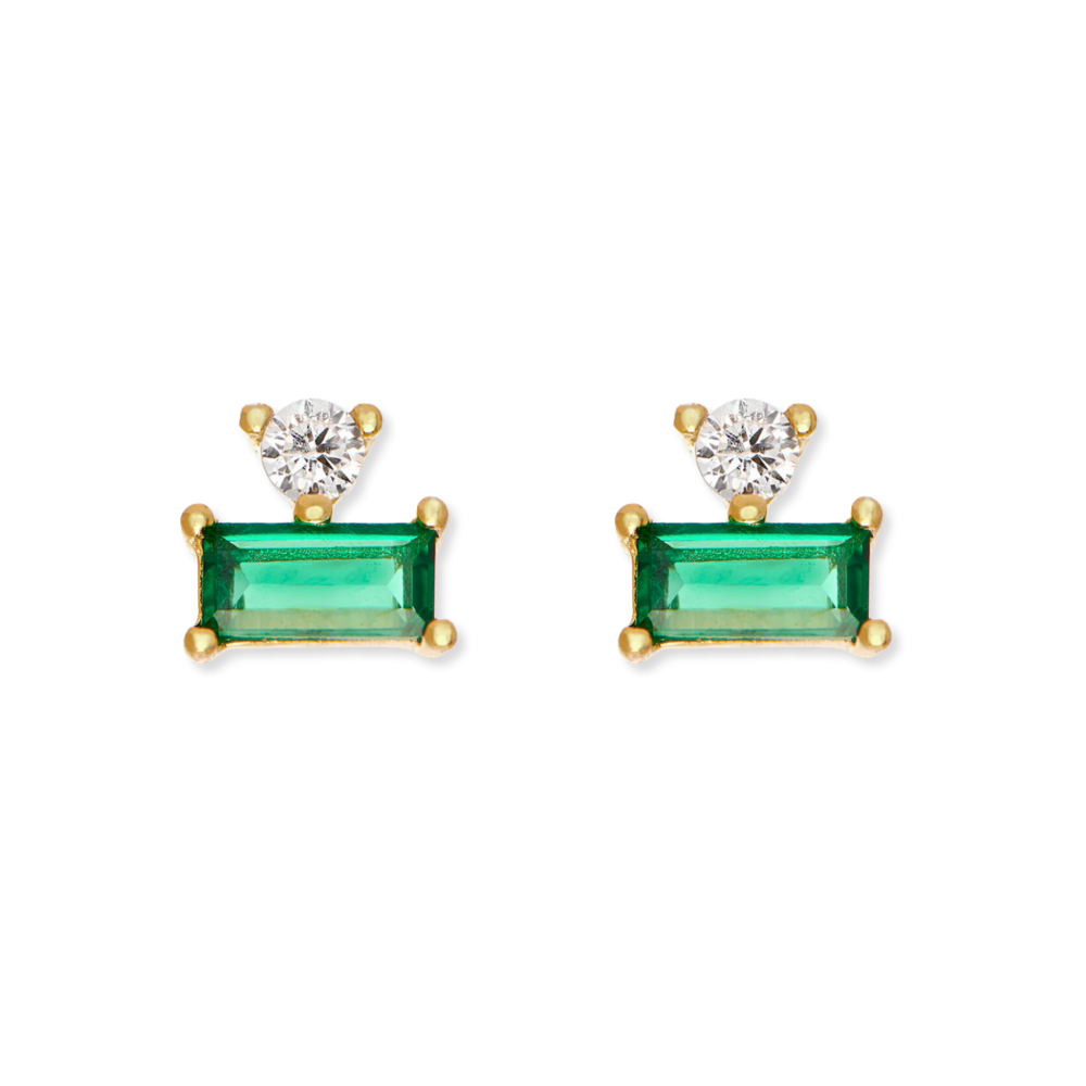 Baguette &amp; Round Stud