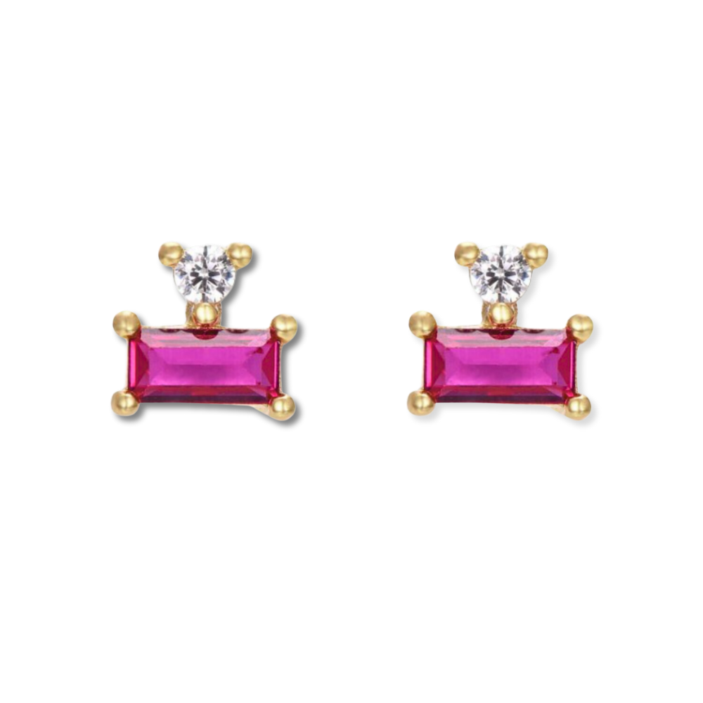 Baguette &amp; Round Stud