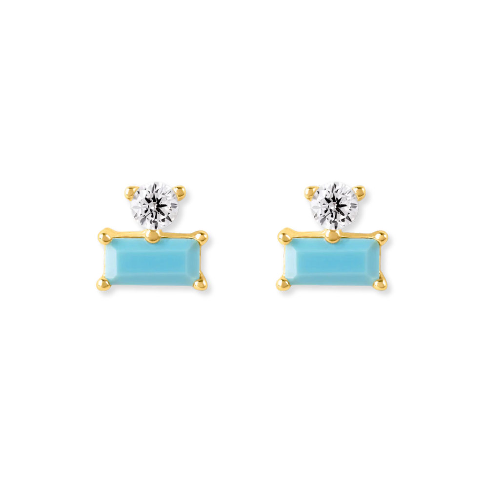 Baguette &amp; Round Stud