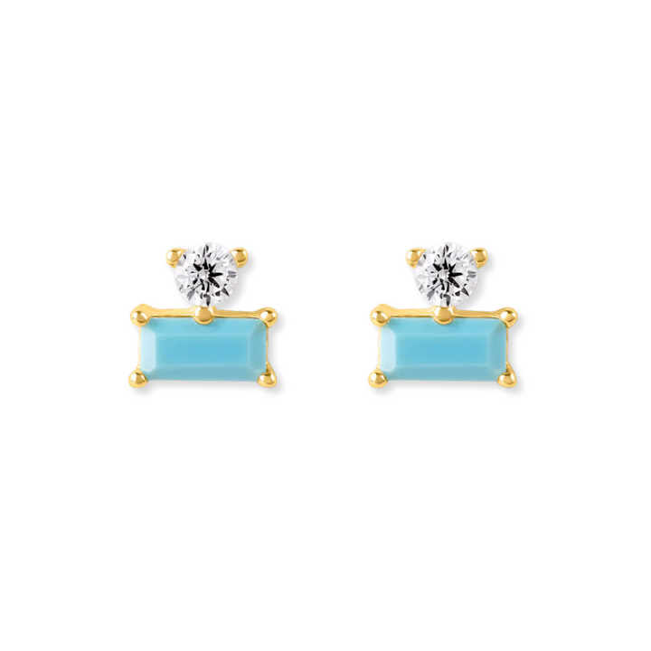 Baguette &amp; Round Stud