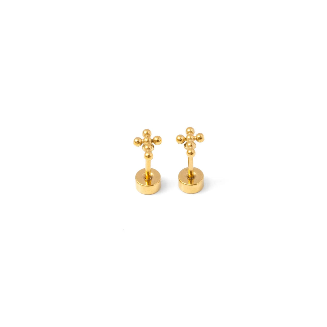 Beaded Cross Studs-Embark Fine Jewelry