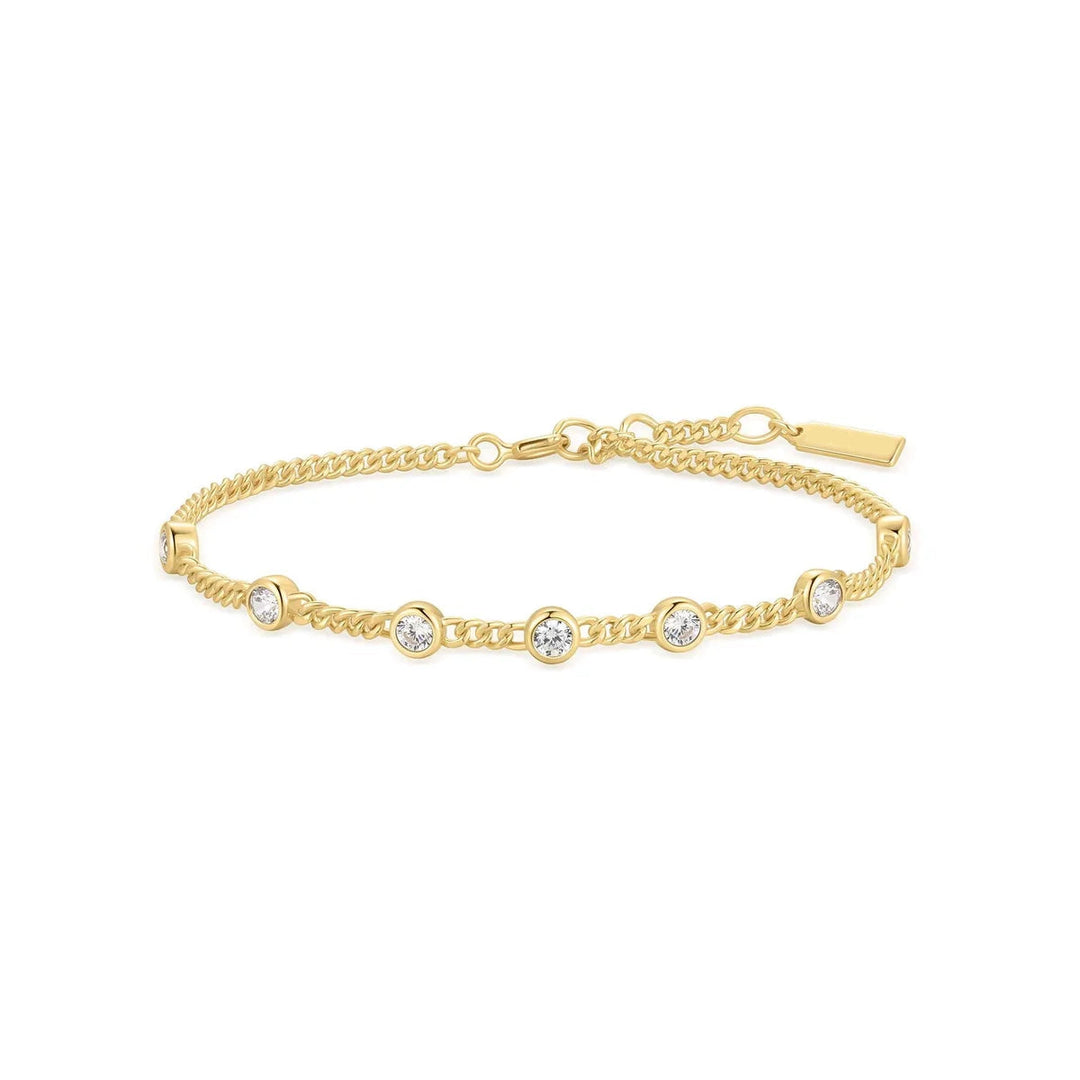 Bezel Curb Link Station Bracelet