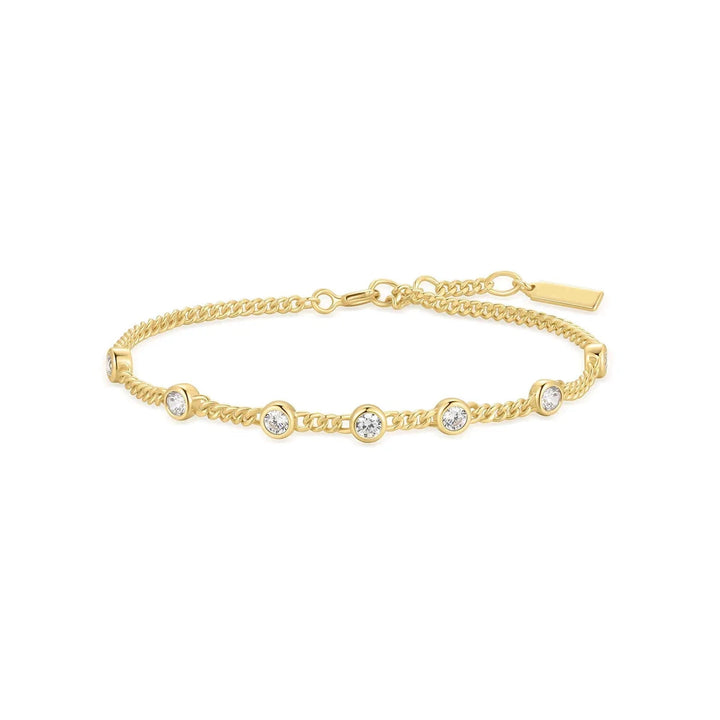 Bezel Curb Link Station Bracelet