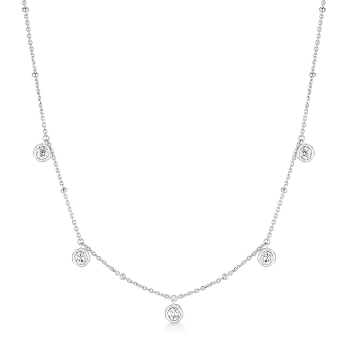 Bezel Drop Station Necklace