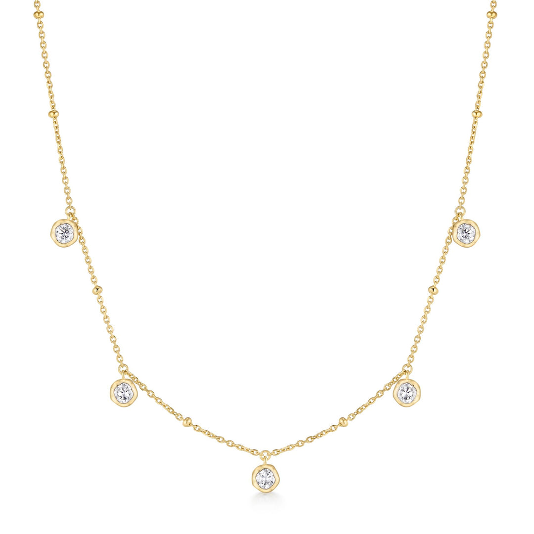Bezel Drop Station Necklace