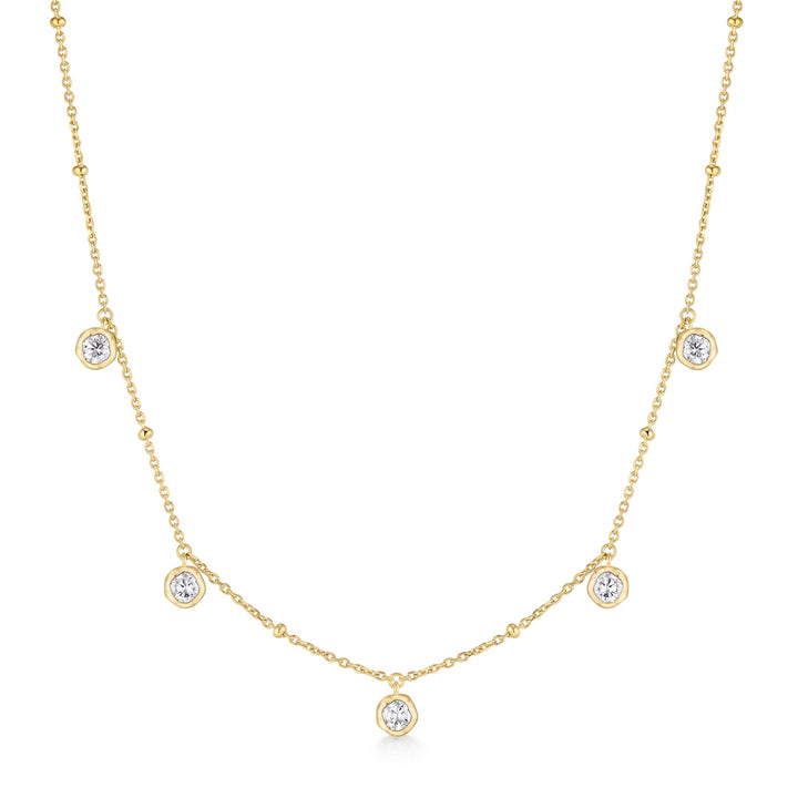 Bezel Drop Station Necklace