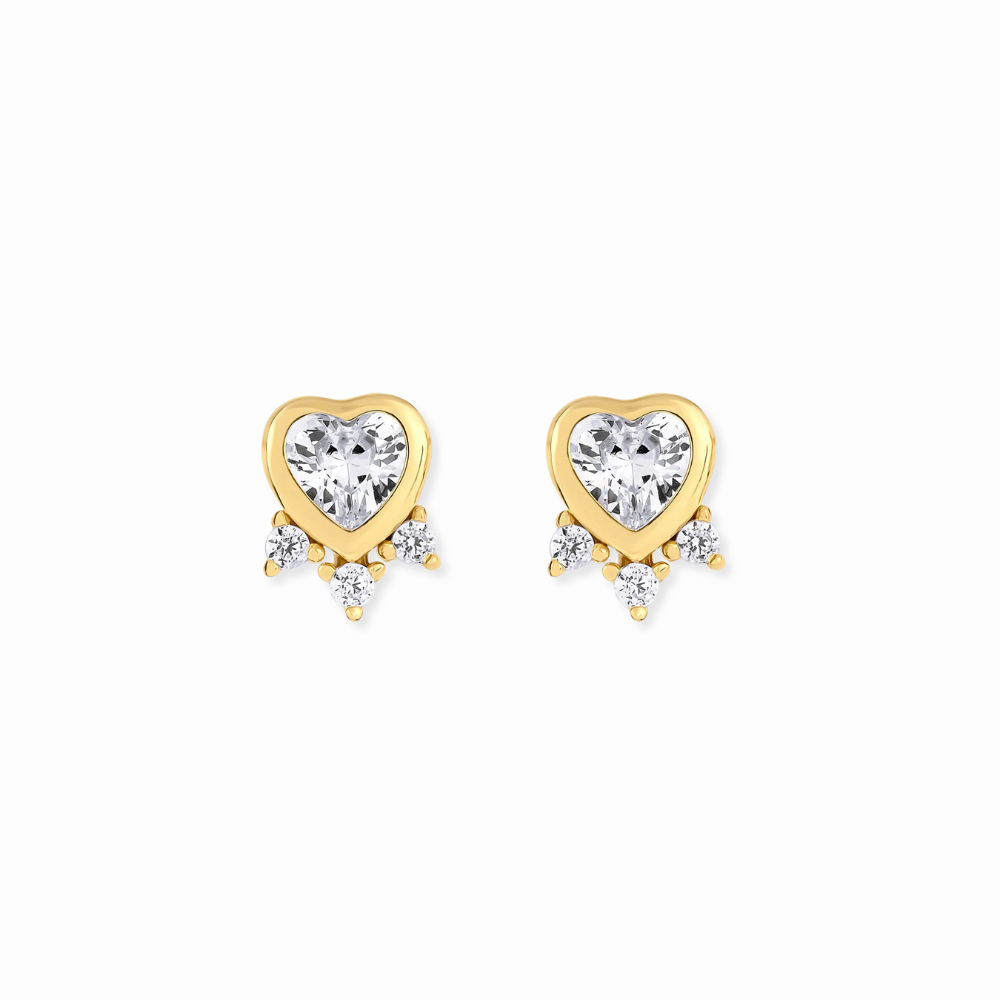 Bezel Heart Burst Studs - 3 Colors-Embark Fine Jewelry