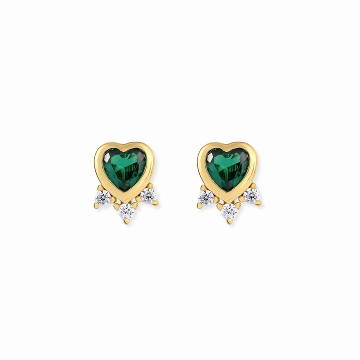 Bezel Heart Burst Studs - 3 Colors