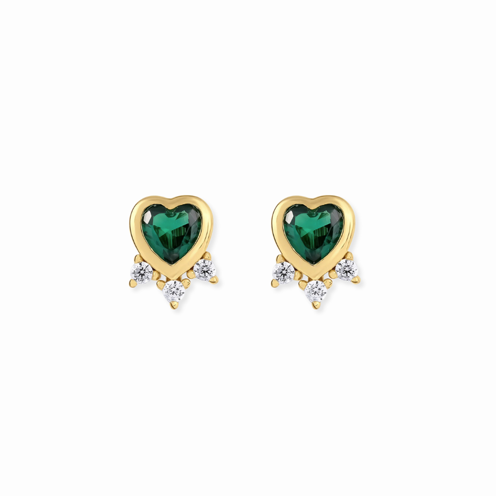 Bezel Heart Burst Studs - 3 Colors-Embark Fine Jewelry