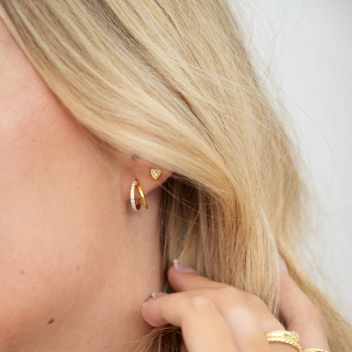 Bezel Heart Stud