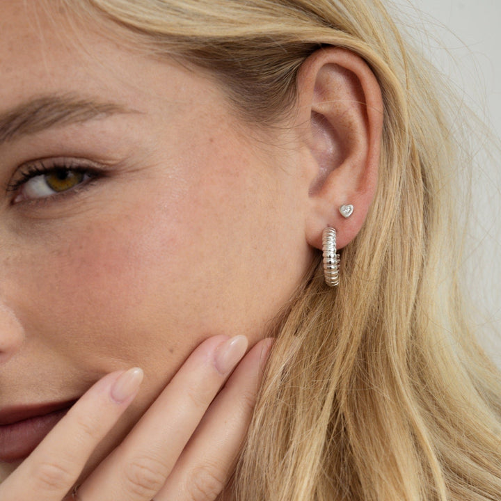 Bezel Heart Stud