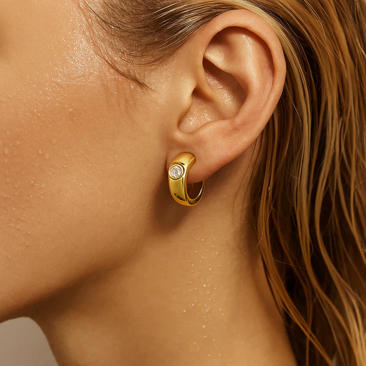 Bezel Mini Hoops