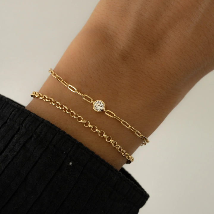 Bezel Paperclip Bracelet