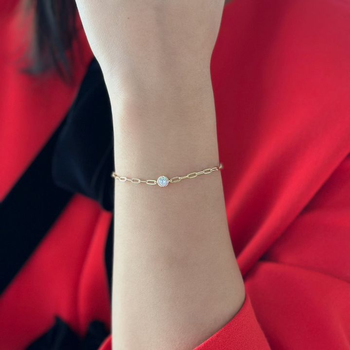 Bezel Paperclip Bracelet