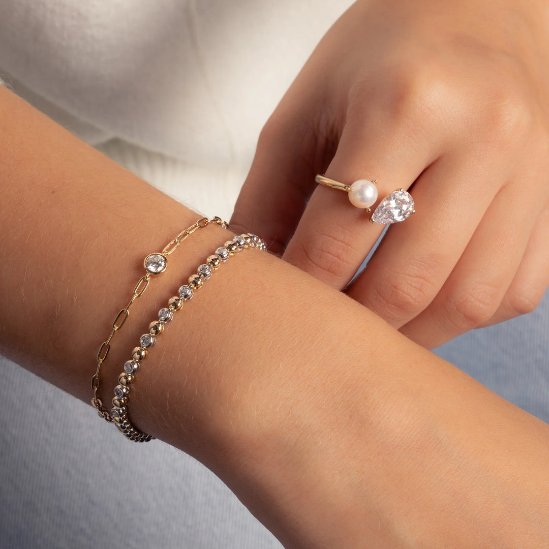 Bezel Paperclip Bracelet