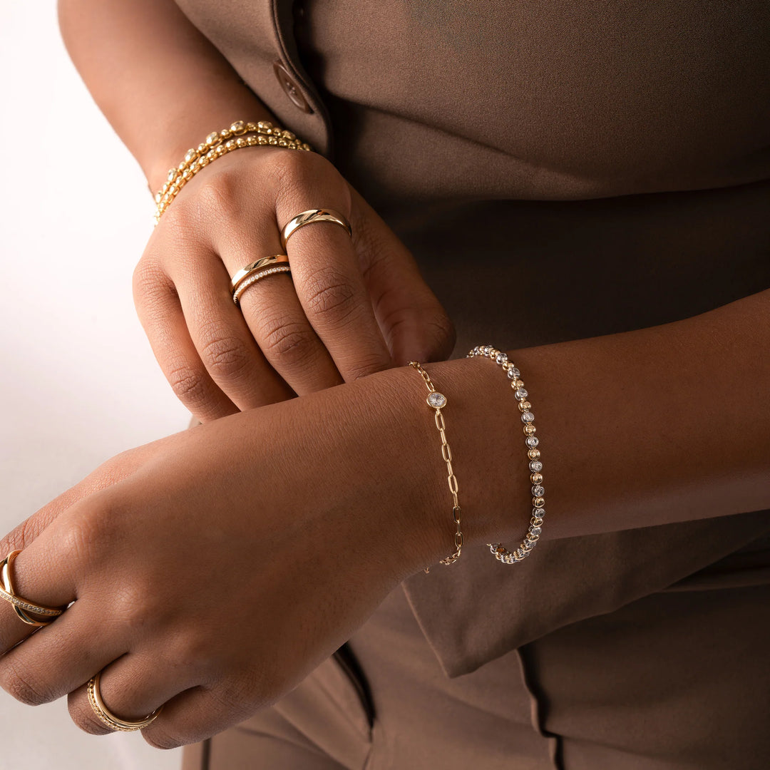 Bezel Paperclip Bracelet