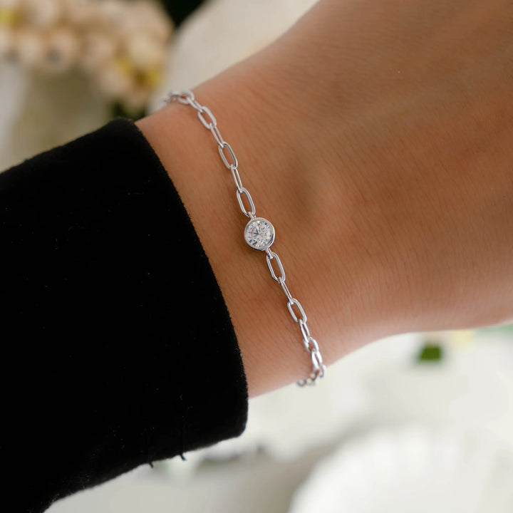 Bezel Paperclip Bracelet