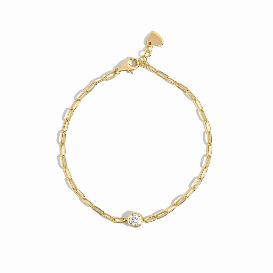 Bezel Paperclip Bracelet