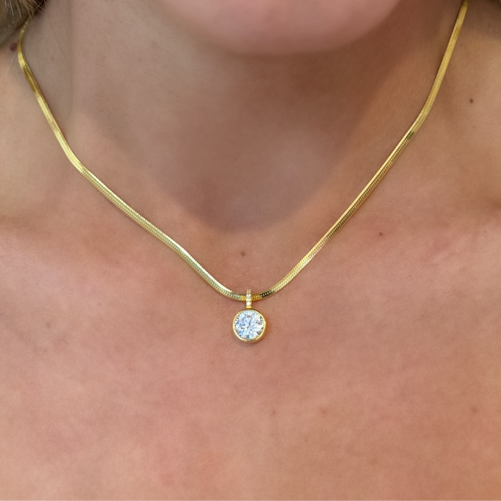 Bezel Snake Chain Necklace