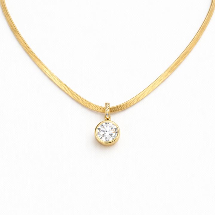 Bezel Snake Chain Necklace