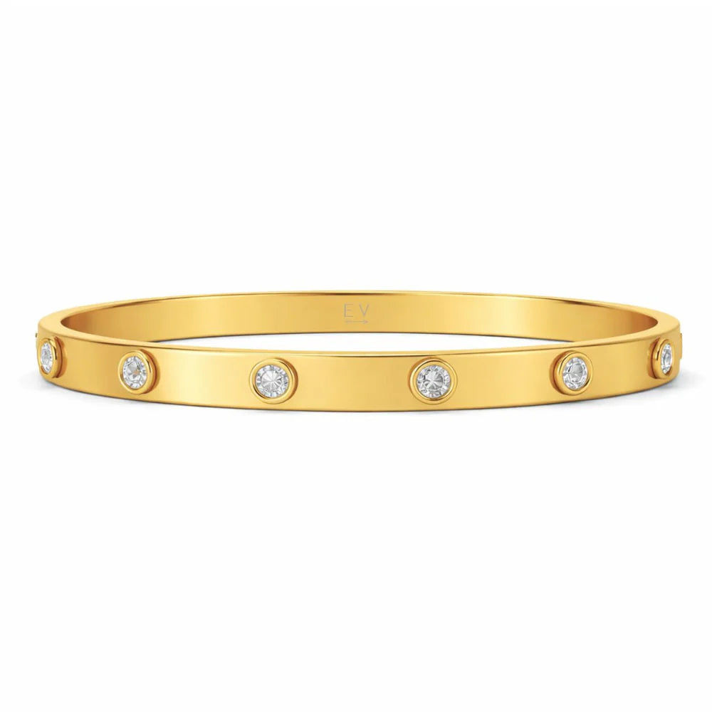 Bezel Station Bangle Bracelet