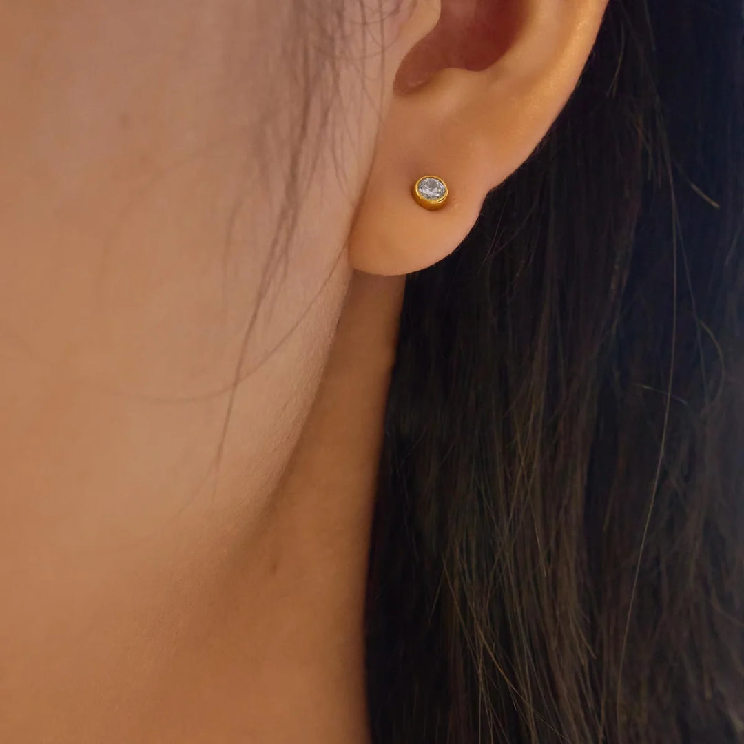 Bezel Station Front &amp; Back Drop Earrings