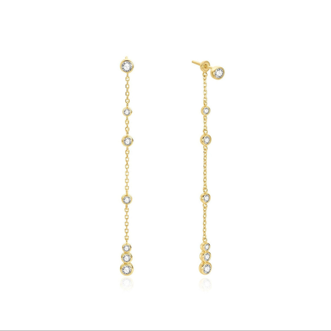 Bezel Station Front &amp; Back Drop Earrings