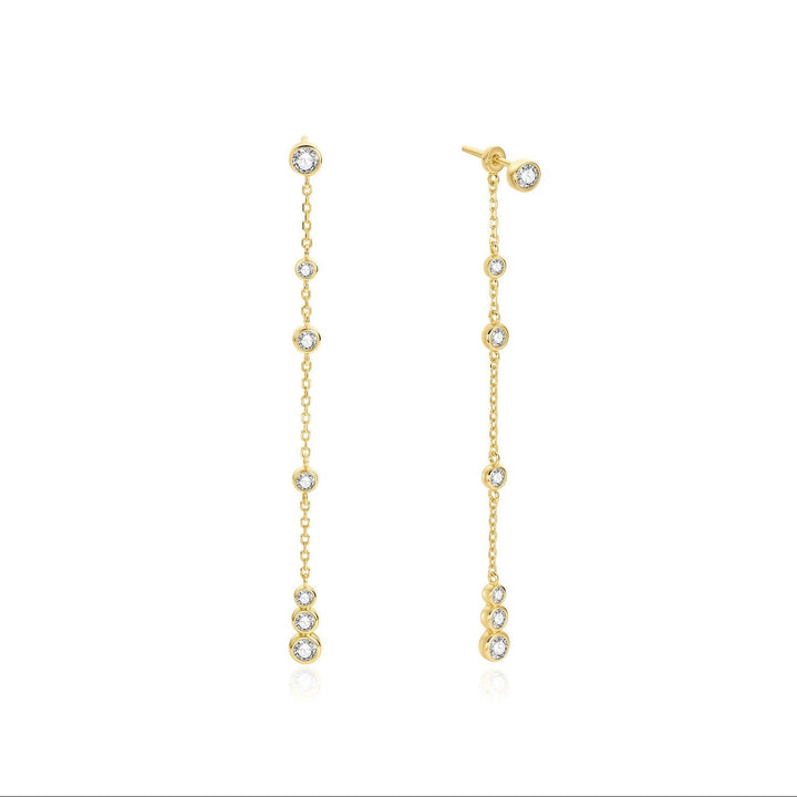 Bezel Station Front &amp; Back Drop Earrings