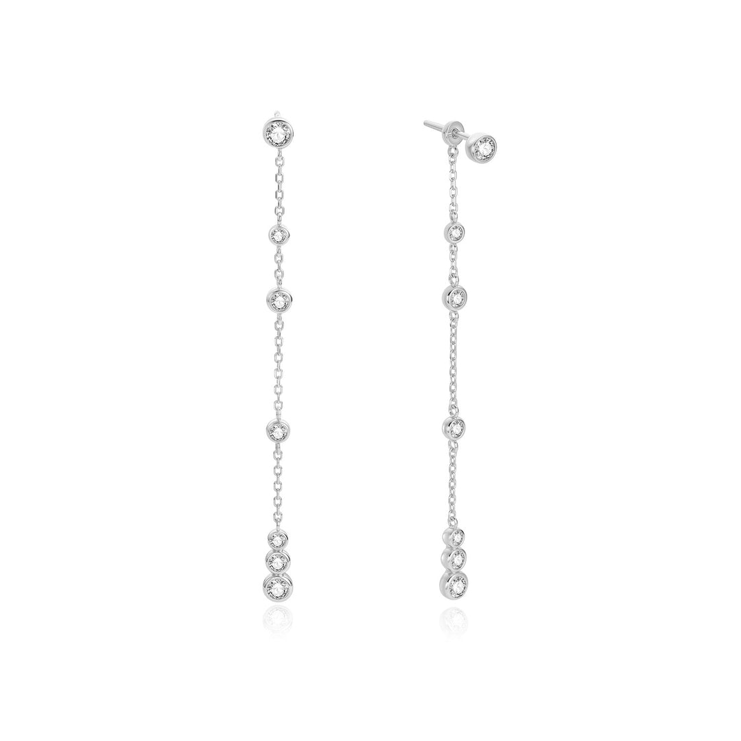 Bezel Station Front &amp; Back Drop Earrings