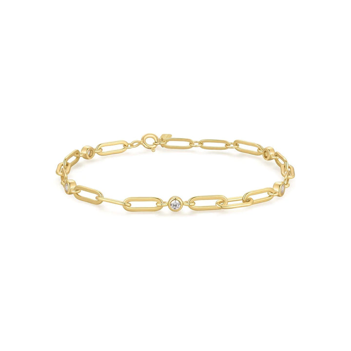 Bezel Station Paperclip Bracelet