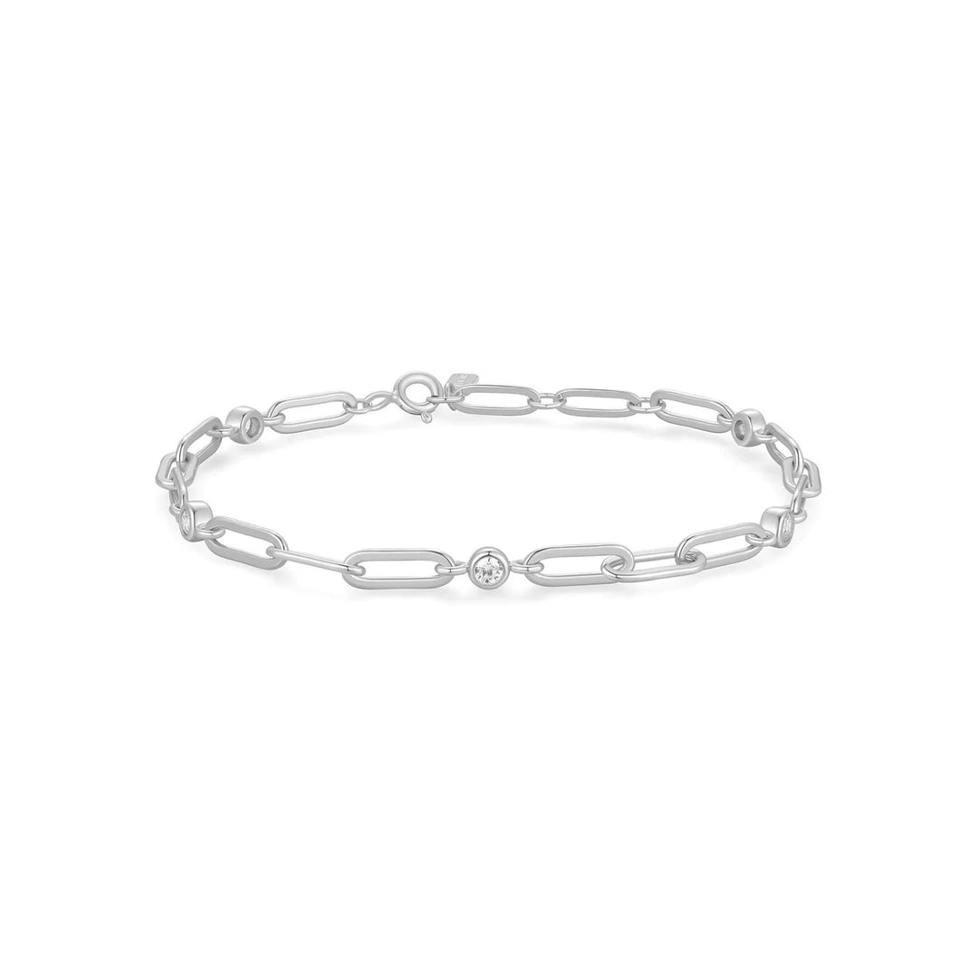 Bezel Station Paperclip Bracelet