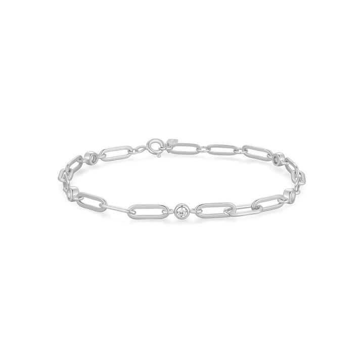 Bezel Station Paperclip Bracelet