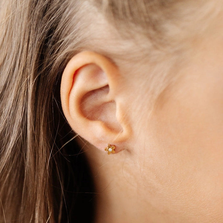 Birthstone Flower Studs