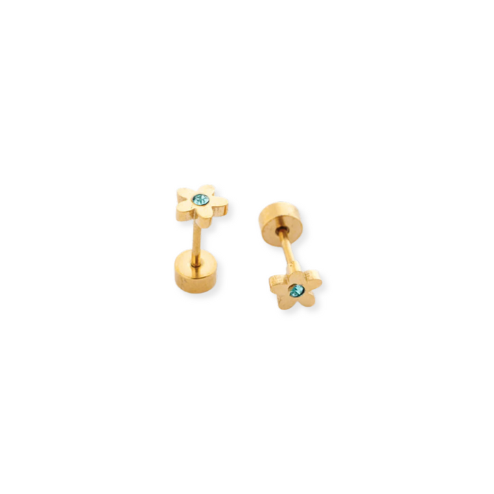Birthstone Flower Studs