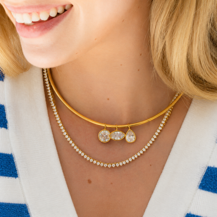Bold Bezel Collar Necklace-Embark Fine Jewelry