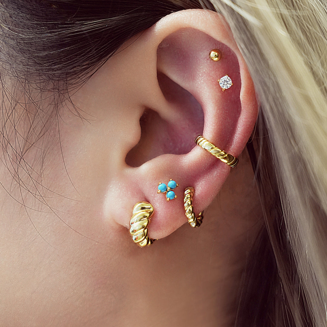 Rope Twist Huggie Hoops