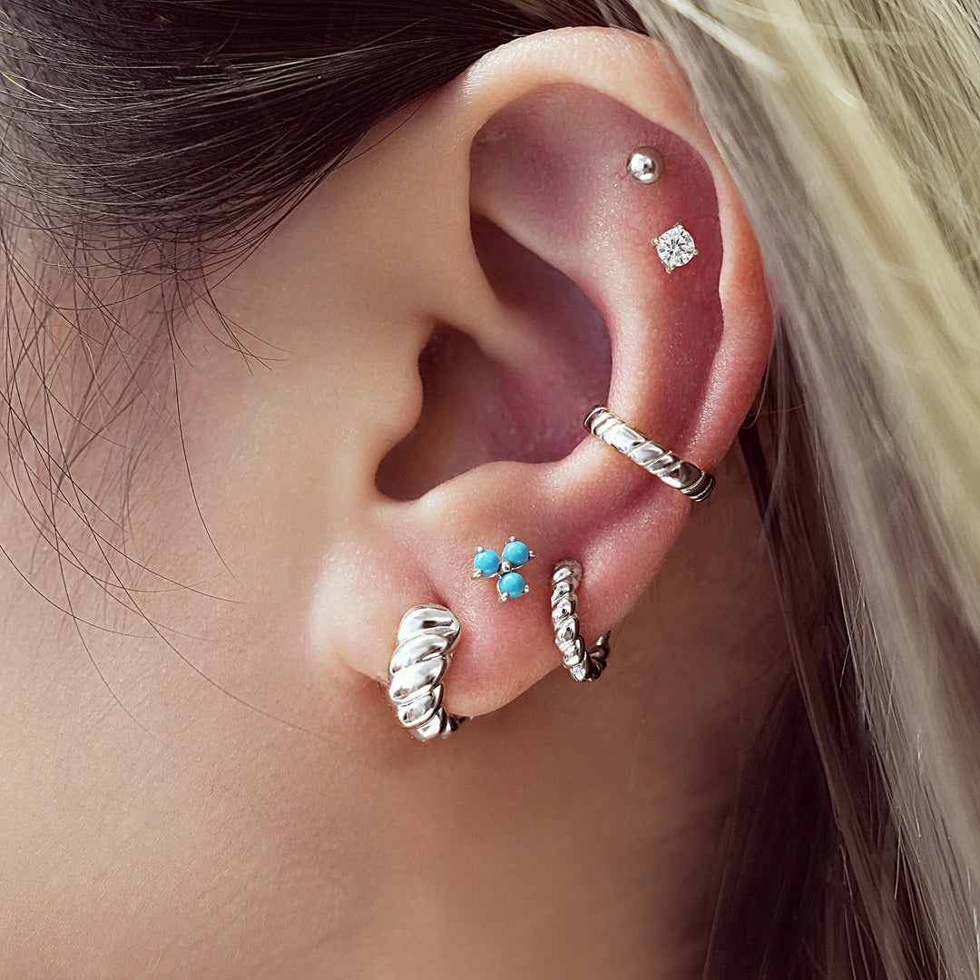 Rope Twist Huggie Hoops